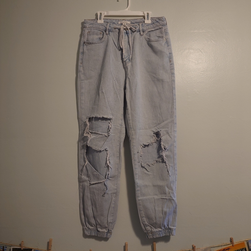 PacSun Light Wash Baggy Drawstring Blue Jeans